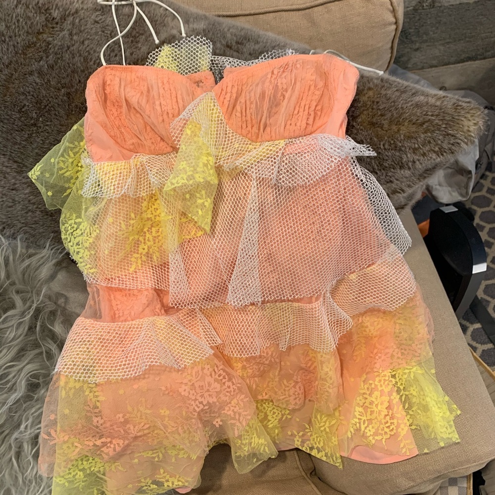 for love and lemons neon dress